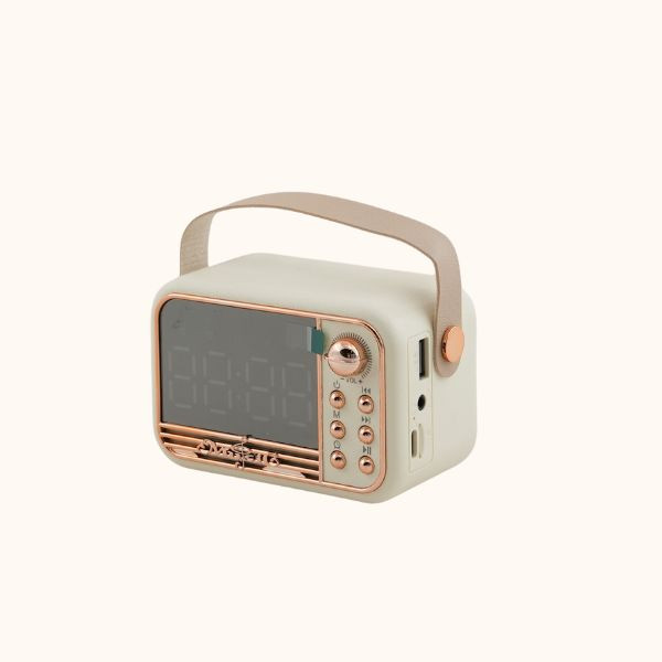 Wires to Mini Retro Bluetooth Speaker Wireless Bluetooth Music Player Mirror Screen Digital Alarm Clock Multifunction LED Mirror Bluetooth Speaker TF Card AUX Bluetooth U Disk Compatible